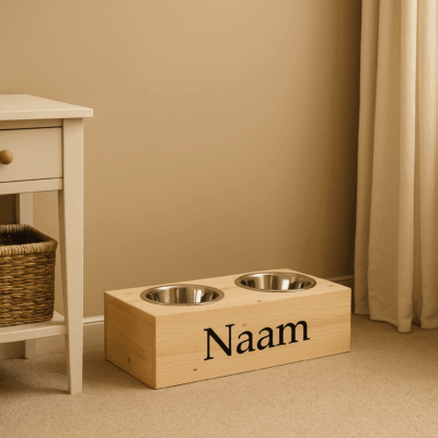 Honden voerbak, 16 cm hoog 60 cm breed