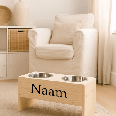 Honden voerbak, 24 cm hoog 60 cm breed