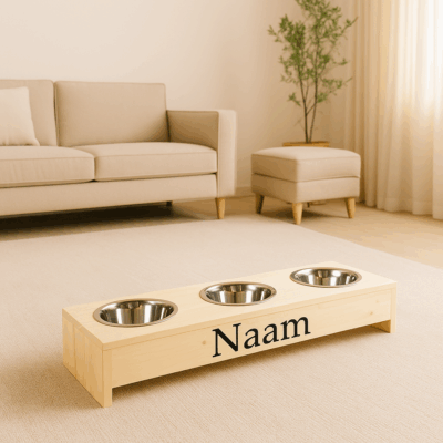 Honden voerbak, 15 cm hoog 90 cm breed