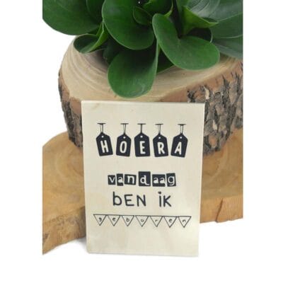 Houten mijlpaal leeftijd baby kaart, geboren