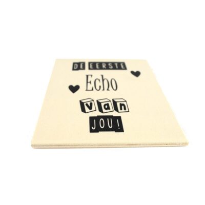 Houten mijlpaal kaart zwangerschap, eerste echo