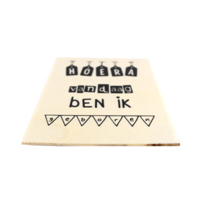 Houten mijlpaal leeftijd baby kaart, geboren