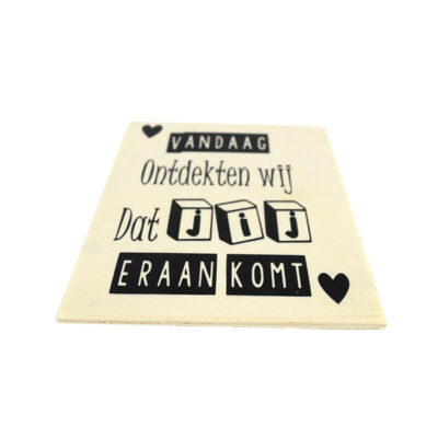 Houten mijlpaal kaart zwangerschap, dat jij komt