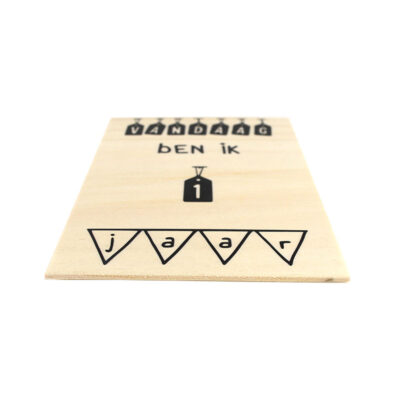 Houten mijlpaal leeftijd baby kaart, 1 jaar