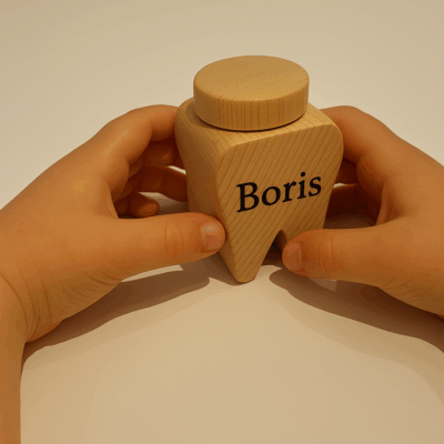 tandenbewaardoos van hout