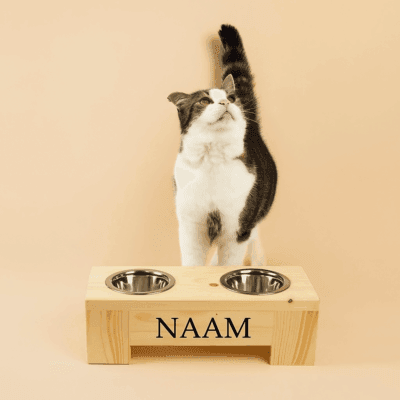 Katten voerbak luxe, 11 cm hoog 35 cm breed