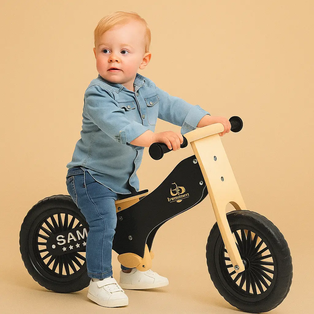 houten loopfiets met je eigen naam