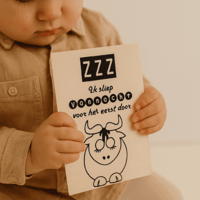 Houten mijlpaal kaart baby, ik sliep door