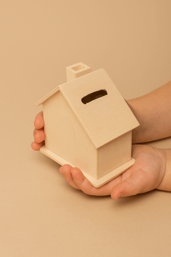Houten spaarpot 