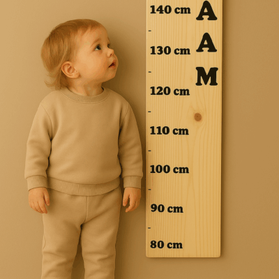 meetlat van hout met eigen naam